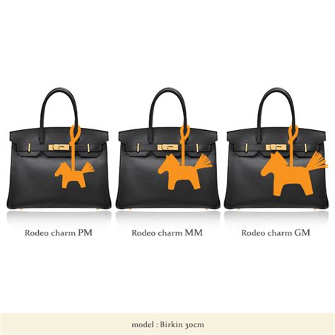 hermes rodeo charm sizes